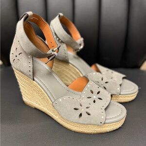 Gray Wedge Sandals